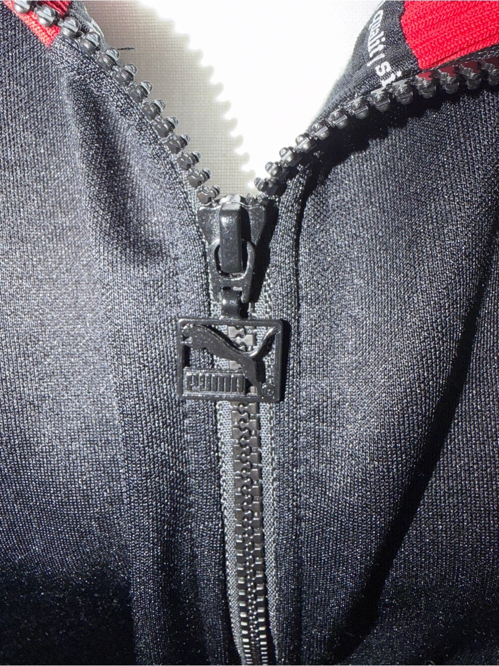Puma Black Jacket with Red Accents and White Stripes - Picture 5 of 15